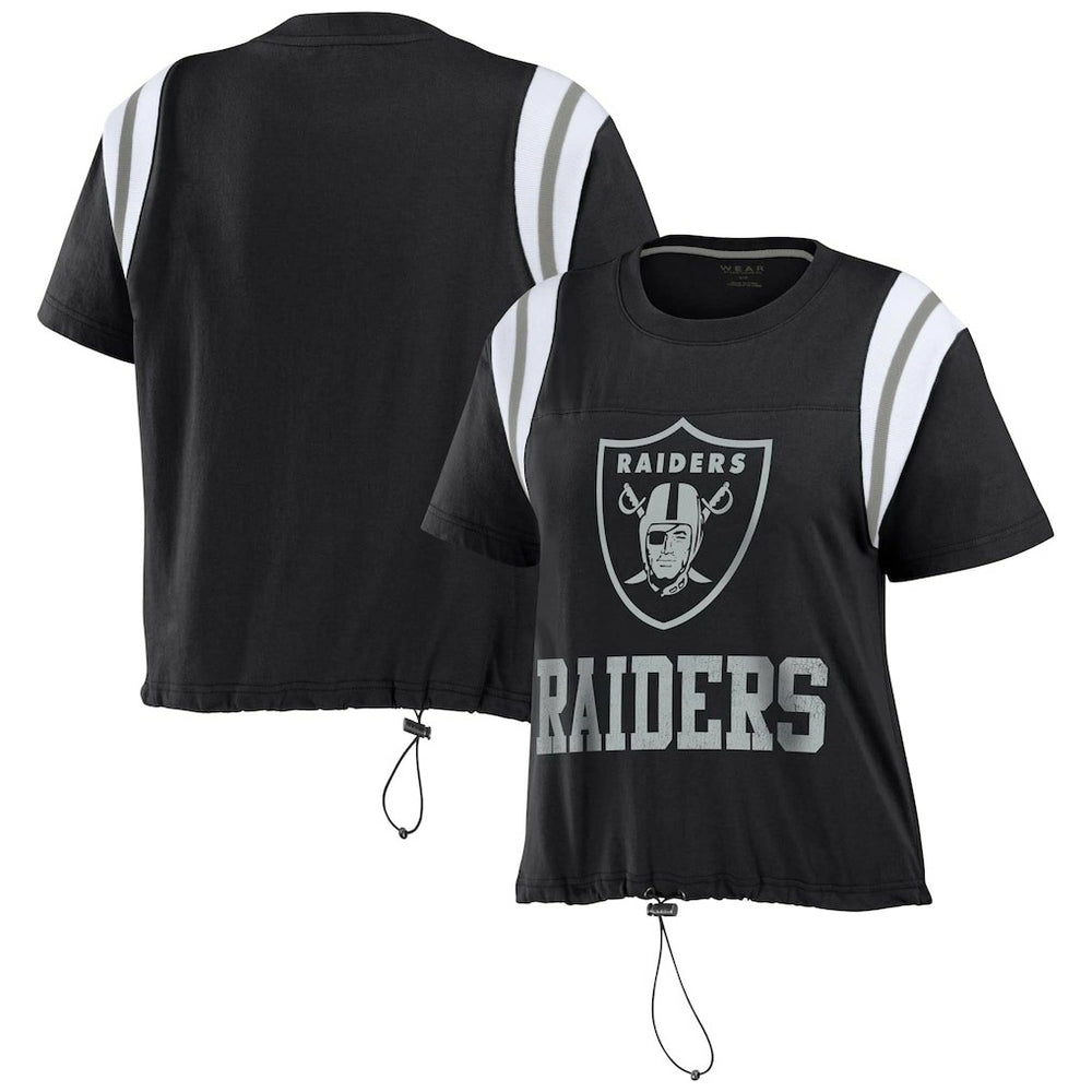 Las Vegas Raiders WEAR by Erin Andrews Women's Cinched Colorblock T-Shirt