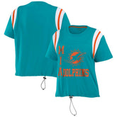 Miami Dolphins WEAR by Erin Andrews Women's Cinched Colorblock T-Shirt