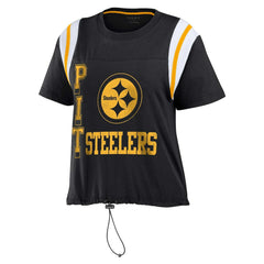 Pittsburgh Steelers WEAR by Erin Andrews Women's Cinched Colorblock T-Shirt