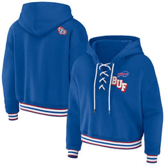 Buffalo Bills WEAR by Erin Andrews Women's Lace-Up Pullover Hoodie