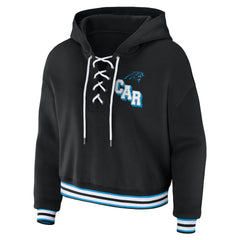 Carolina Panthers WEAR by Erin Andrews Women's Lace-Up Pullover Hoodie