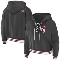Tampa Bay Buccaneers WEAR by Erin Andrews Women's Lace-Up Pullover Hoodie