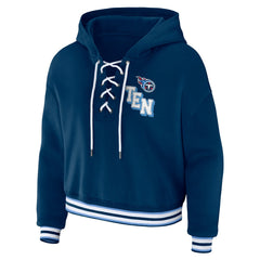 Tennessee Titans WEAR by Erin Andrews Women's Lace-Up Pullover Hoodie