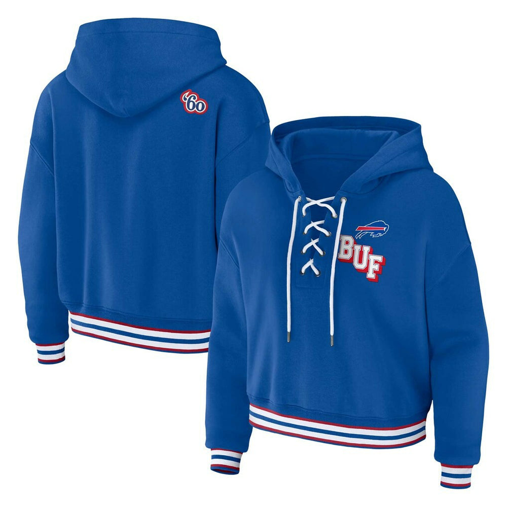 Buffalo Bills WEAR by Erin Andrews Women's Plus Size Lace-Up Pullover Hoodie