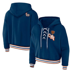 Chicago Bears WEAR by Erin Andrews Women's Plus Size Lace-Up Pullover Hoodie