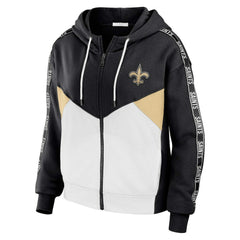 New Orleans Saints WEAR by Erin Andrews Women's Plus Size Color Block Full-Zip Hoodie