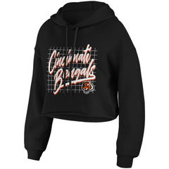 Cincinnati Bengals WEAR by Erin Andrews Women's Domestic Cropped Pullover Hoodie