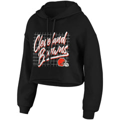 Cleveland Browns WEAR by Erin Andrews Women's Domestic Cropped Pullover Hoodie