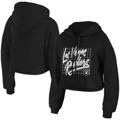 Las Vegas Raiders WEAR by Erin Andrews Women's Domestic Cropped Pullover Hoodie