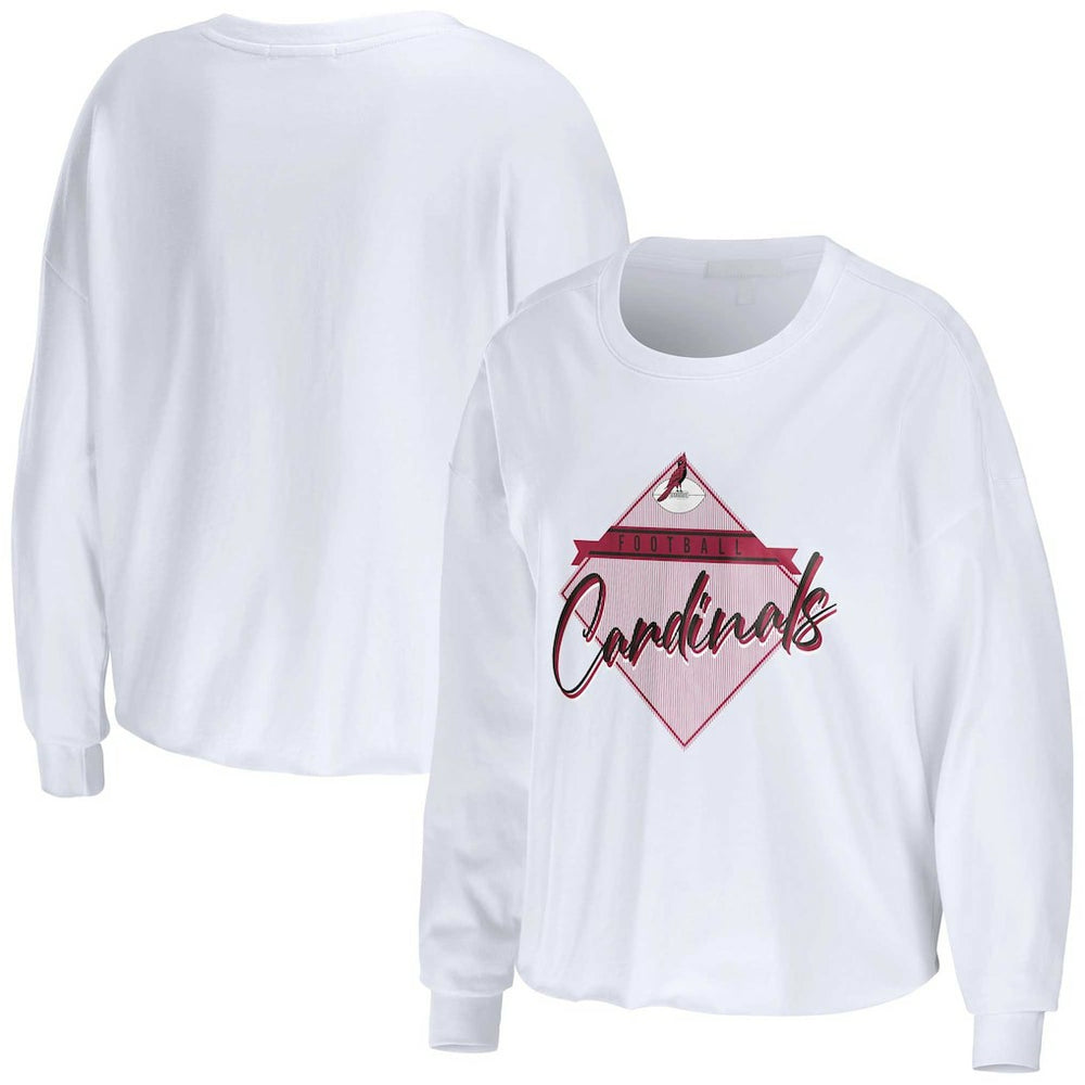 Arizona Cardinals WEAR by Erin Andrews Women's Domestic Cropped Long Sleeve T-Shirt