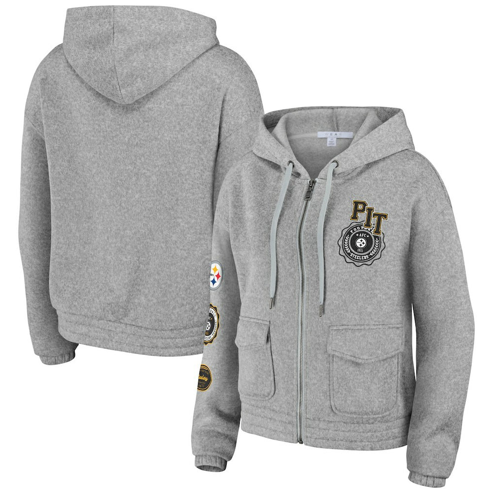 Pittsburgh Steelers WEAR by Erin Andrews Women's Full-Zip Hoodie