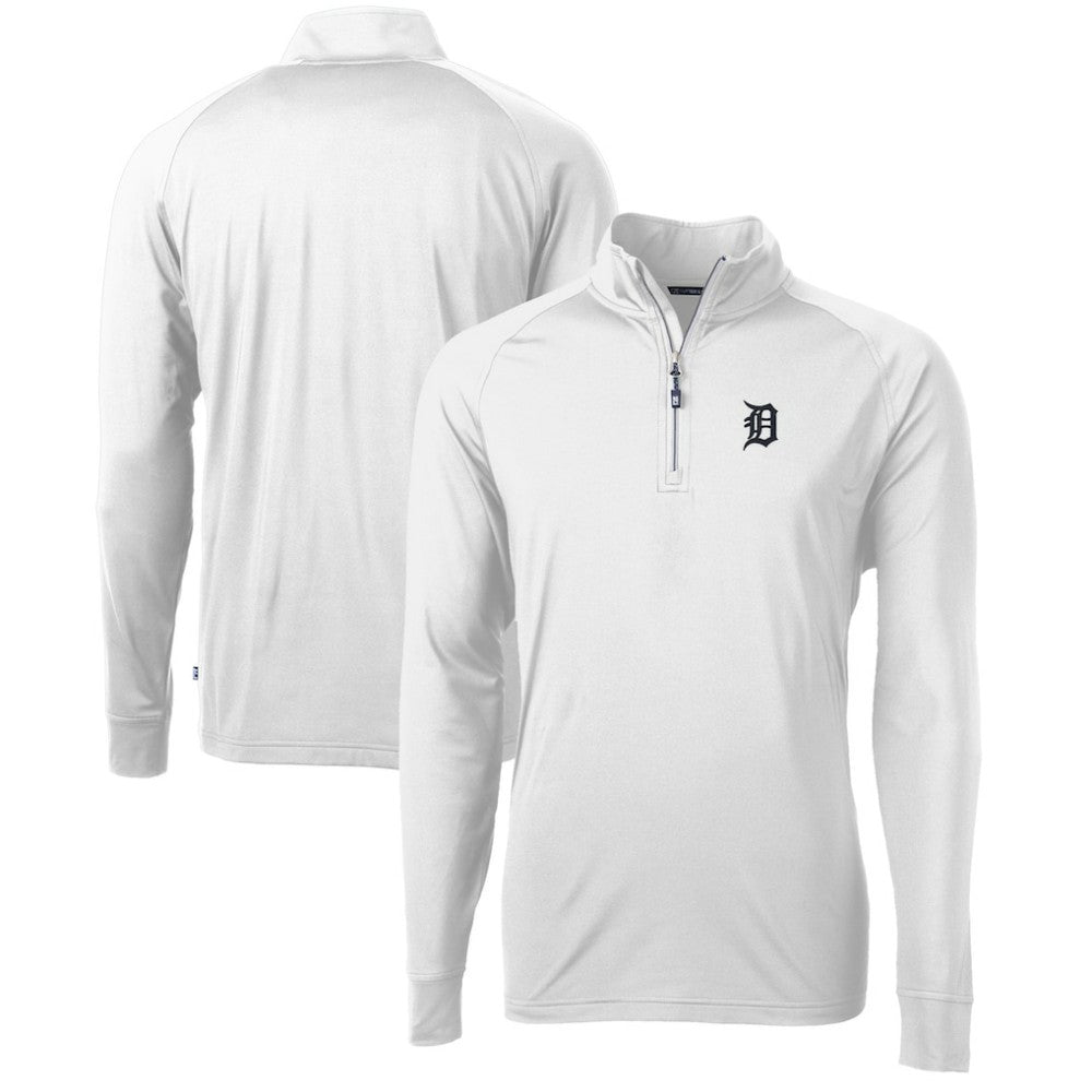 Detroit Tigers Cutter & Buck Adapt Eco Knit Stretch Recycled Quarter-Zip Pullover Top | MLB New