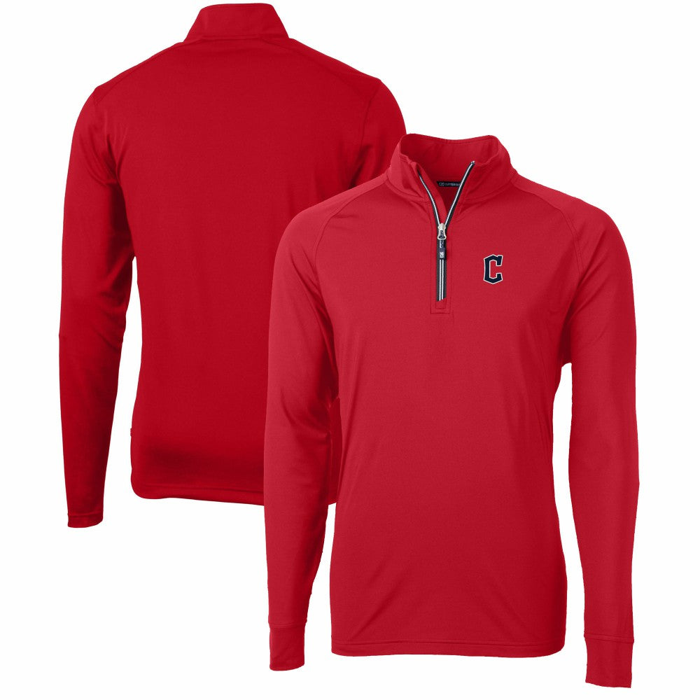 Cleveland Guardians Cutter & Buck Adapt Eco Knit Stretch Recycled Quarter-Zip Pullover Top | MLB For sale