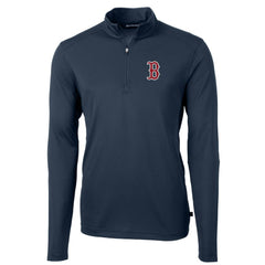 Boston Red Sox Cutter & Buck Virtue Eco Pique Recycled Quarter-Zip Pullover Top | MLB Online