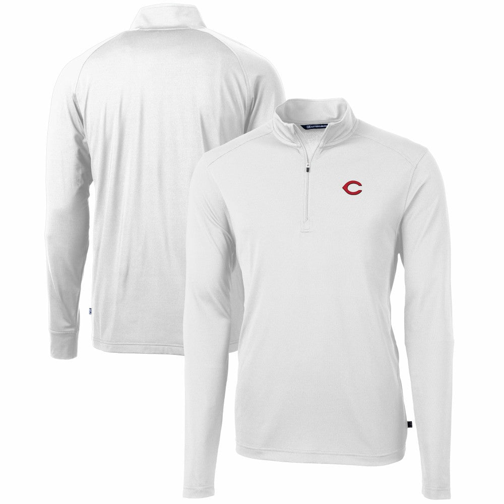 Cincinnati Reds Cutter & Buck Virtue Eco Pique Recycled Quarter-Zip Pullover Top | MLB Sale