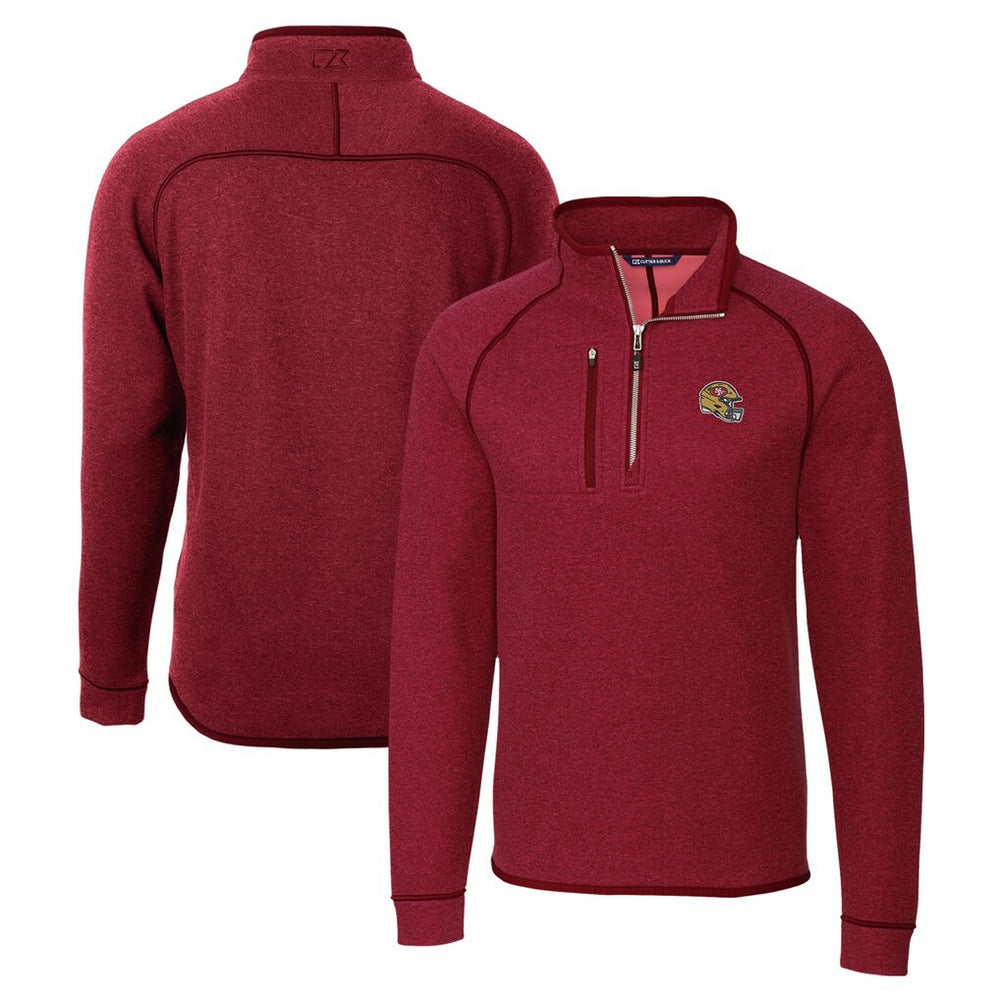 San Francisco 49ers Cutter & Buck Helmet Mainsail Sweater-Knit Half-Zip Pullover Jacket