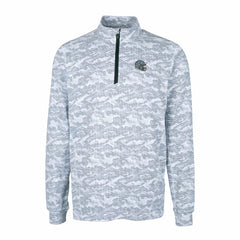 Detroit Lions Cutter & Buck Helmet Traverse Camo Print Stretch Quarter-Zip Pullover Top