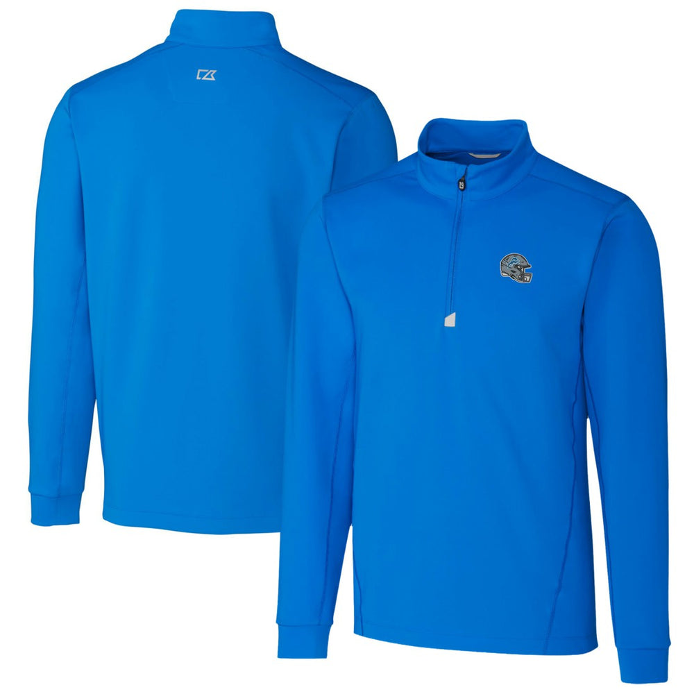 Detroit Lions Cutter & Buck Helmet Traverse Stretch Quarter-Zip Pullover Top