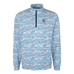 Buffalo Bills Cutter & Buck Helmet Traverse Camo Print Stretch Quarter-Zip Pullover Top