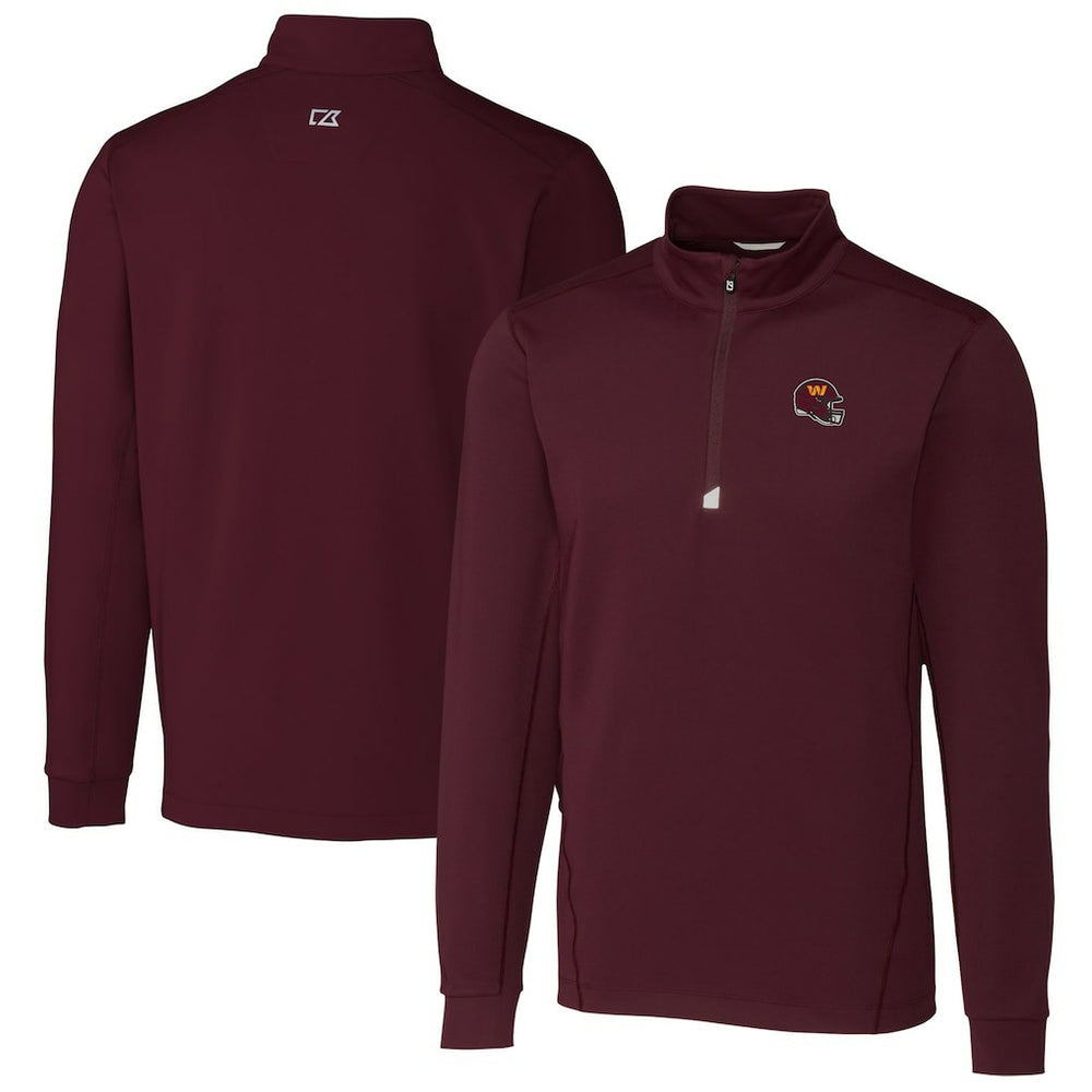 Washington Commanders Cutter & Buck Helmet Traverse Stretch Quarter-Zip Pullover Top
