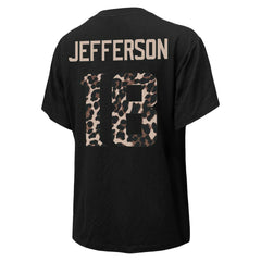 Minnesota Vikings Justin Jefferson Majestic Threads Women's Leopard Player Name & Number T-Shirt