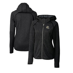 New Orleans Saints Cutter & Buck Women's Helmet Logo Mainsail Sweater-Knit Full-Zip Hoodie