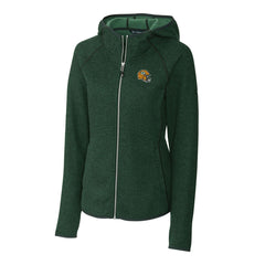Green Bay Packers Cutter & Buck Women's Helmet Logo Mainsail Sweater-Knit Full-Zip Hoodie