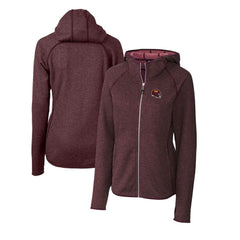 Washington Commanders Cutter & Buck Women's Helmet Logo Mainsail Sweater-Knit Full-Zip Hoodie