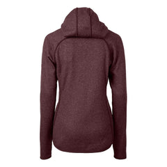 Washington Commanders Cutter & Buck Women's Helmet Logo Mainsail Sweater-Knit Full-Zip Hoodie