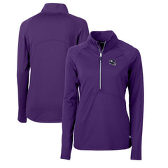 Minnesota Vikings Cutter & Buck Women's Helmet Logo Adapt Eco Knit Stretch Recycled Half-Zip Pullover Top