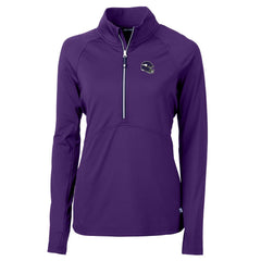 Minnesota Vikings Cutter & Buck Women's Helmet Logo Adapt Eco Knit Stretch Recycled Half-Zip Pullover Top