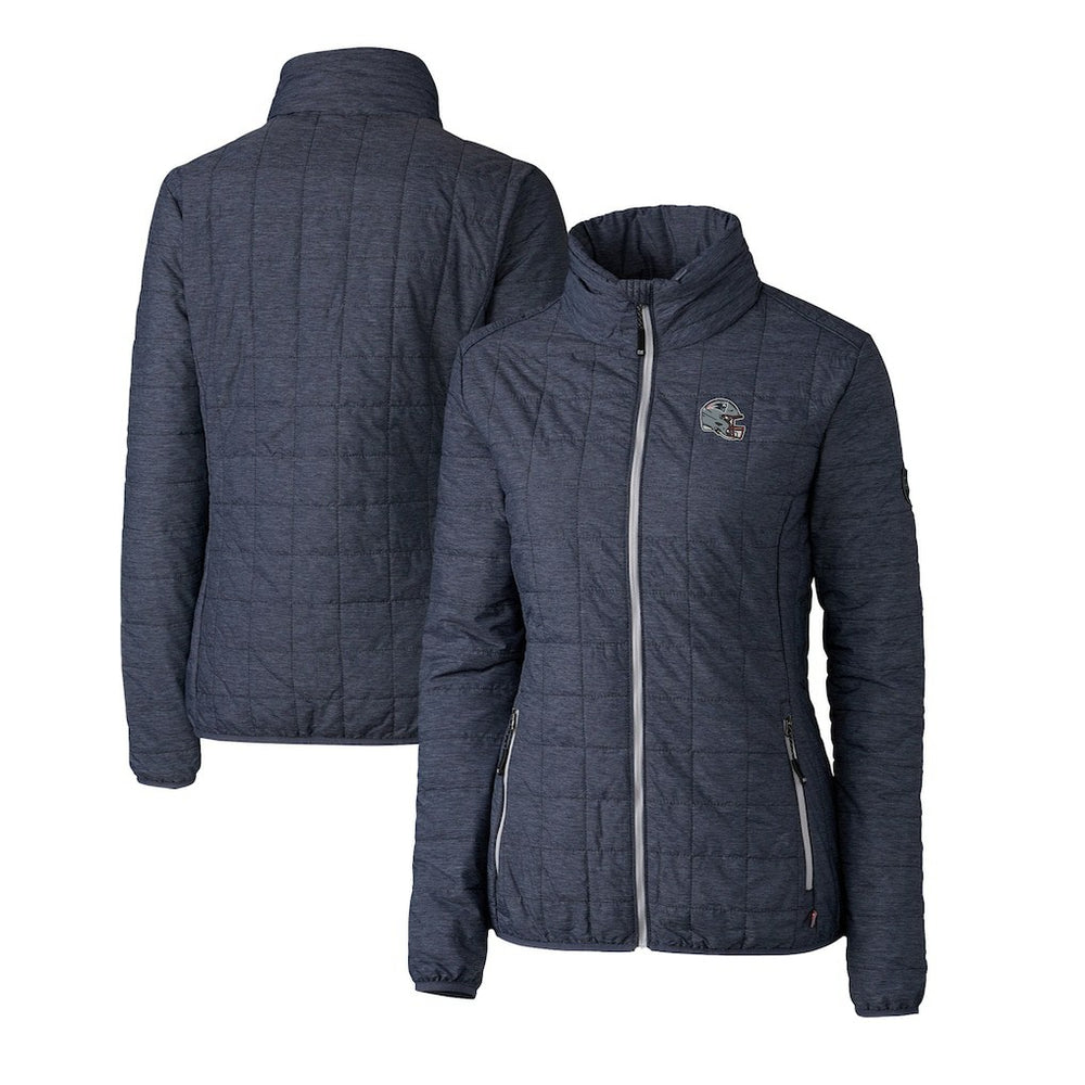 New England Patriots Cutter & Buck Women's Helmet Logo Rainier PrimaLoft Eco Insulated Full-Zip Puffer Jacket