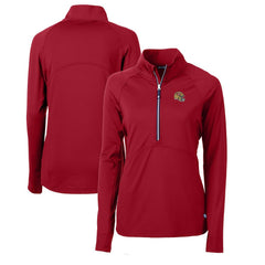 San Francisco 49ers Cutter & Buck Women's Helmet Logo Adapt Eco Knit Stretch Recycled Half-Zip Pullover Top