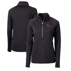 Washington Commanders Cutter & Buck Women's Helmet Logo Adapt Eco Knit Stretch Recycled Half-Zip Pullover Top