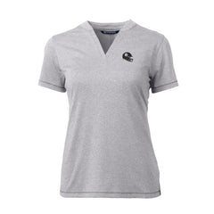 Pittsburgh Steelers Cutter & Buck Women's Helmet Logo DryTec Forge Stretch V-Neck Blade Top