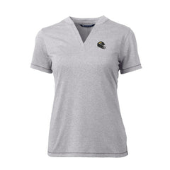 Jacksonville Jaguars Cutter & Buck Women's Helmet Logo DryTec Forge Stretch V-Neck Blade Top