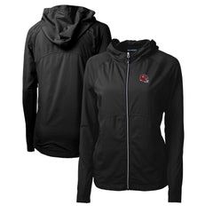 Kansas City Chiefs Cutter & Buck Women's Helmet Logo Adapt Eco Knit Hybrid Recycled Full-Zip Hoodie