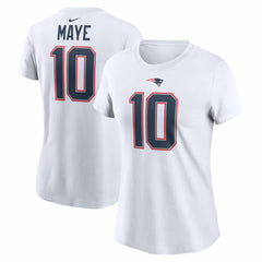 New England Patriots Nike Drake Maye Women's Player Name & Number T-Shirt