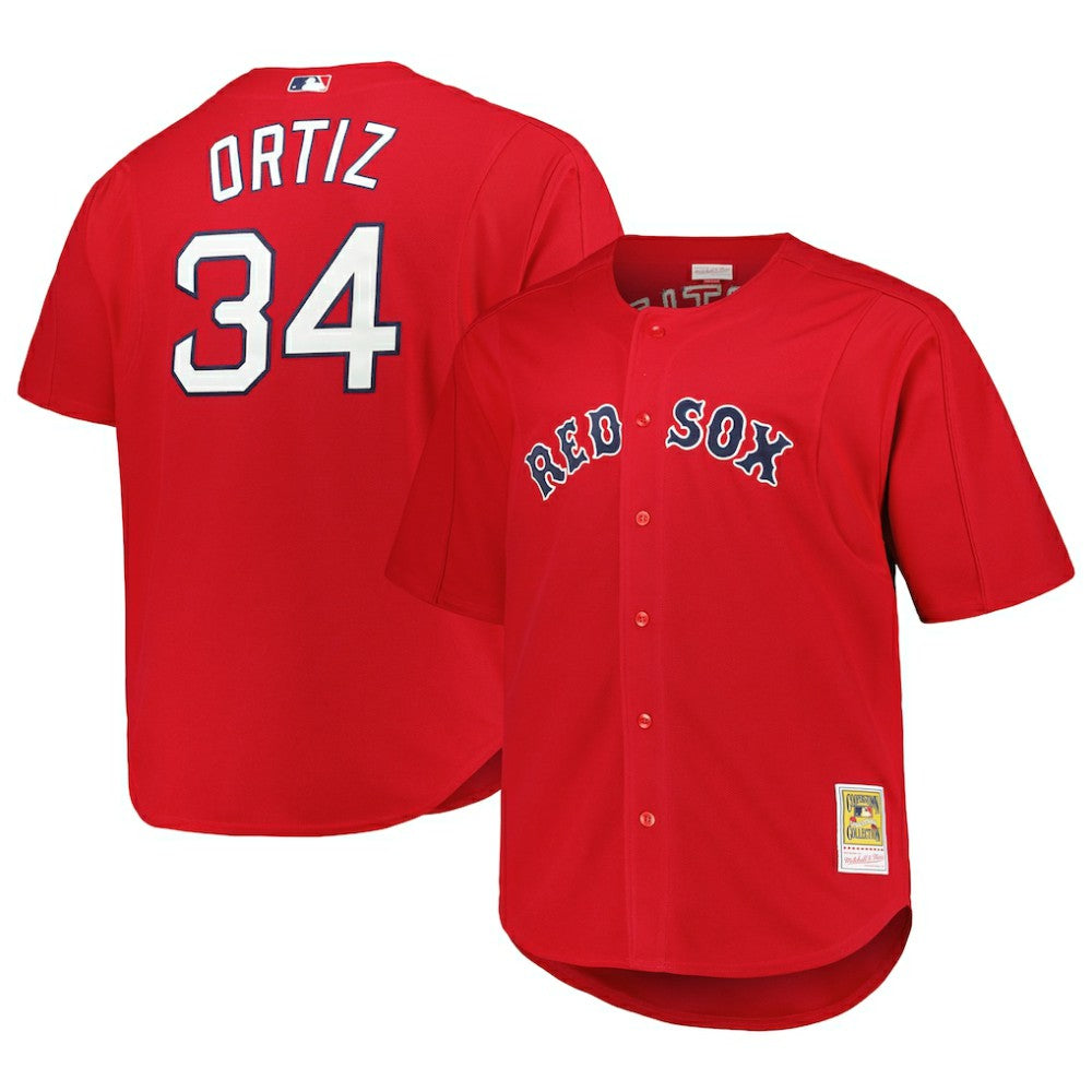 David Ortiz Boston Red Sox Mitchell & Ness Big & Tall Cooperstown Mesh Batting Practice Jersey | MLB Discount