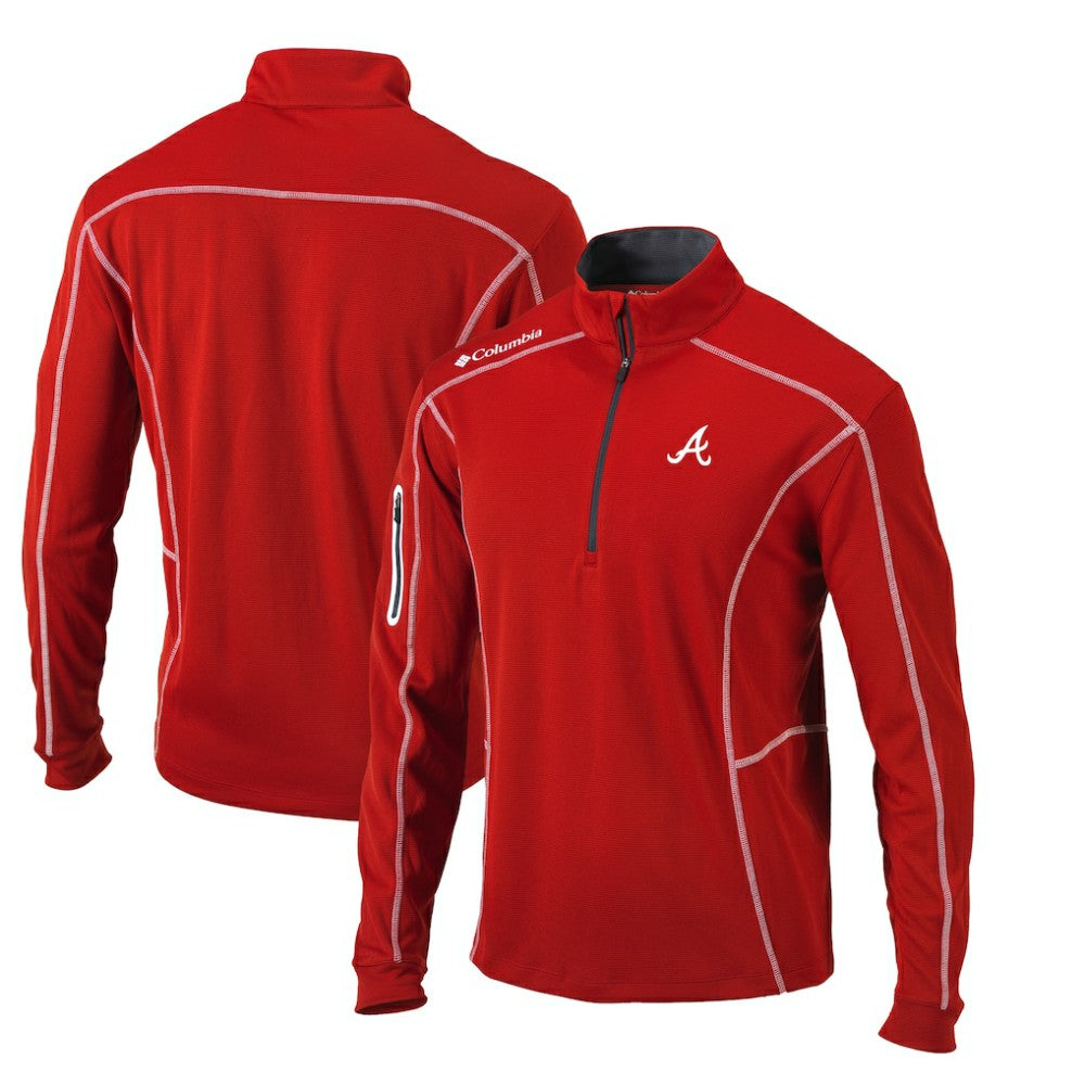 Atlanta Braves Columbia Omni-Wick Shotgun Quarter-Zip Pullover Top | MLB Outlet