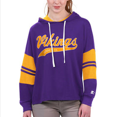 Minnesota Vikings Starter Women's Bump And Run Long Sleeve Hoodie T-Shirt