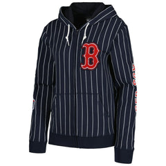 Boston Red Sox New Era Women's Pinstripe Tri-Blend Full-Zip Jacket | MLB Discount