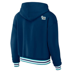 Seattle Kraken WEAR by Erin Andrews Women's Lace-Up Pullover Hoodie Outlet