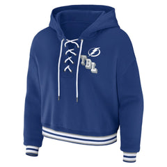 Tampa Bay Lightning WEAR by Erin Andrews Women's Lace-Up Pullover Hoodie Online
