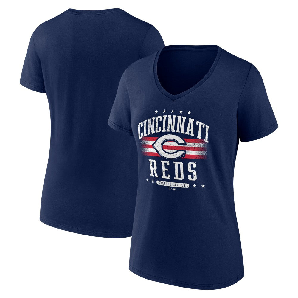 Cincinnati Reds Women's Americana Team V-Neck T-Shirt | MLB US