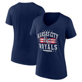 Kansas City Royals Women's Americana Team V-Neck T-Shirt | MLB New