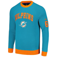 Miami Dolphins Tommy Hilfiger Reese Raglan Tri-Blend Pullover Sweatshirt