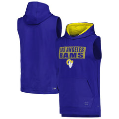 Los Angeles Rams MSX by Michael Strahan Marathon Sleeveless Pullover Hoodie