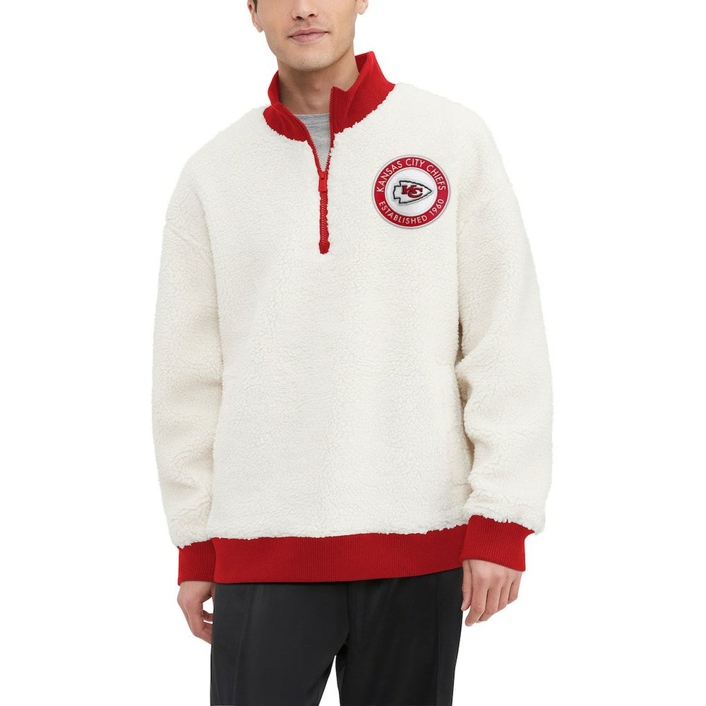 Kansas City Chiefs Tommy Hilfiger Jordan Sherpa Quarter-Zip Sweatshirt