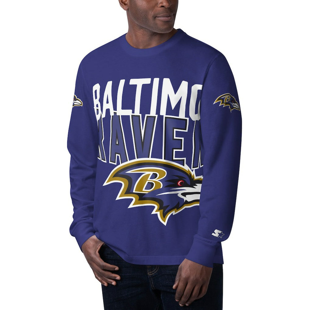 Baltimore Ravens Starter Clutch Hit Long Sleeve T-Shirt